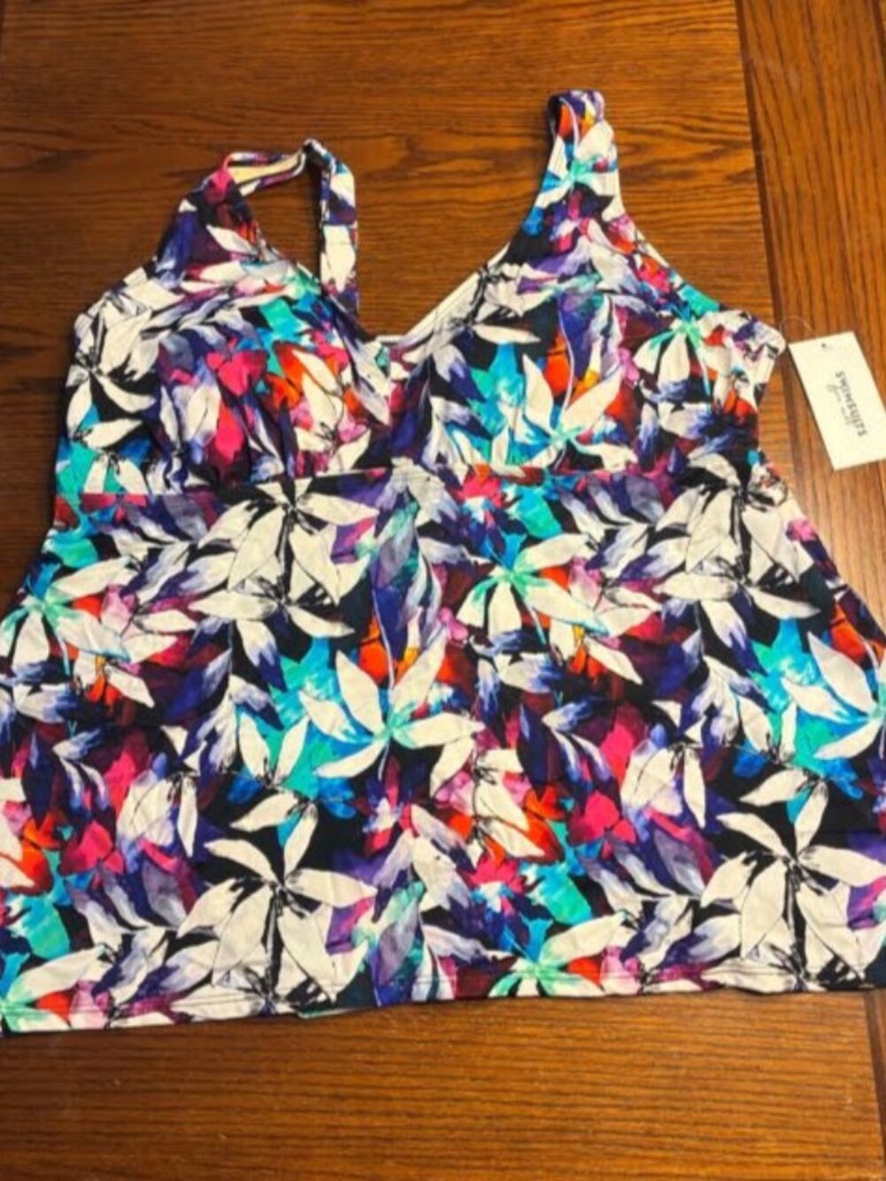 Swimsuits For All Tankini Top - Womens Size 26 - Floral New With Tags